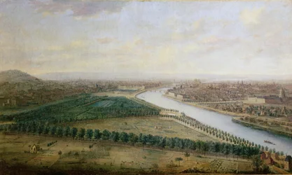 Paris, vue depuis les Champs-Élysées, vers 1740